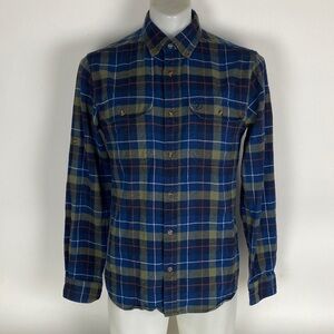 Fjallraven Sarek Heavy Flannel Shirt Navy Green Long sleeve Men’s Size Medium